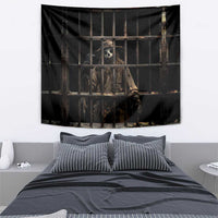 3D Illusion Straw Man Halloween Tapestry Behind The Bars - Wonder Print Shop