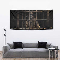 3D Illusion Straw Man Halloween Tapestry Behind The Bars - Wonder Print Shop