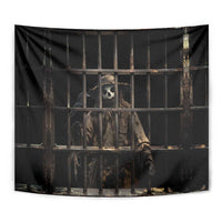 3D Illusion Straw Man Halloween Tapestry Behind The Bars - Wonder Print Shop