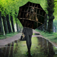 3D Illusion Straw Man Halloween Umbrella Behind The Bars - Wonder Print Shop