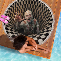 3D Illusion Zombie Halloween Beach Blanket Horror Style - Wonder Print Shop