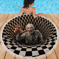 3D Illusion Zombie Halloween Beach Blanket Horror Style - Wonder Print Shop