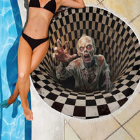 3D Illusion Zombie Halloween Beach Blanket Horror Style - Wonder Print Shop