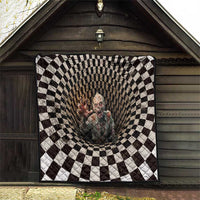3D Illusion Zombie Halloween Quilt Horror Style - Wonder Print Shop