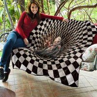 3D Illusion Zombie Halloween Quilt Horror Style - Wonder Print Shop