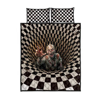 3D Illusion Zombie Halloween Quilt Bed Set Horror Style DT05