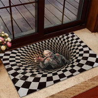 3D Illusion Zombie Halloween Rubber Doormat Horror Style - Wonder Print Shop