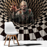 3D Illusion Zombie Halloween Window Curtain Horror Style - Wonder Print Shop
