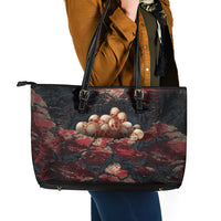 3D Illusion Skull Halloween Leather Tote Bag Hell Pit - Wonder Print Shop