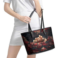 3D Illusion Skull Halloween Leather Tote Bag Hell Pit - Wonder Print Shop