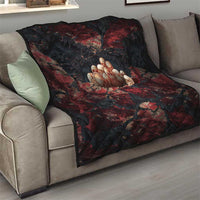 3D Illusion Skull Halloween Quilt Hell Pit - Wonder Print Shop