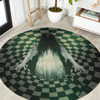 3D Illusion Ghost 3D Halloween Round Carpet Horror Retro Style - Wonder Print Shop