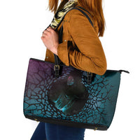 3D Illusion Witch Halloween Leather Tote Bag Dark Magic In The Cracks - Wonder Print Shop