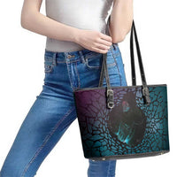 3D Illusion Witch Halloween Leather Tote Bag Dark Magic In The Cracks - Wonder Print Shop