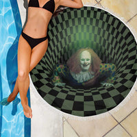 3D Illusion Clown Halloween Beach Blanket Dark Style - Wonder Print Shop