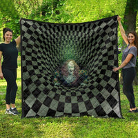 3D Illusion Clown Halloween Quilt Dark Style - Wonder Print Shop