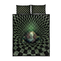 3D Illusion Clown Halloween Quilt Bed Set Dark Style DT05