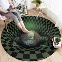 3D Illusion Clown Halloween Round Carpet Dark Style - Wonder Print Shop