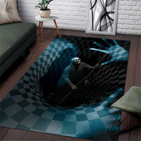 3D Illusion Death Halloween Area Rug Y2k Horror Retro Style - Wonder Print Shop