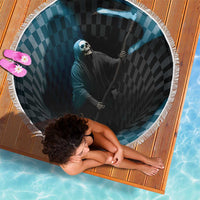 3D Illusion Death Halloween Beach Blanket Y2k Horror Retro Style - Wonder Print Shop