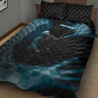 3D Illusion Death Halloween Quilt Bed Set Y2k Horror Retro Style DT05