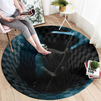 3D Illusion Death Halloween Round Carpet Y2k Horror Retro Style - Wonder Print Shop