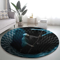 3D Illusion Death Halloween Round Carpet Y2k Horror Retro Style - Wonder Print Shop
