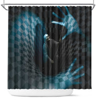 3D Illusion Death Halloween Shower Curtain Y2k Horror Retro Style - Wonder Print Shop