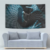 3D Illusion Death Halloween Tapestry Y2k Horror Retro Style - Wonder Print Shop