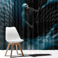 3D Illusion Death Halloween Window Curtain Y2k Horror Retro Style - Wonder Print Shop
