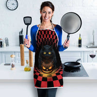 3D Illusion Cat Halloween Apron Horror Cartoon Style - Wonder Print Shop