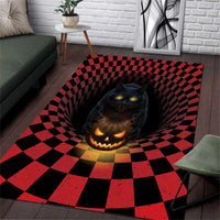 3D Illusion Cat Halloween Area Rug Horror Cartoon Style - Wonder Print Shop