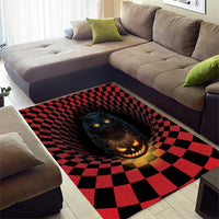 3D Illusion Cat Halloween Area Rug Horror Cartoon Style - Wonder Print Shop