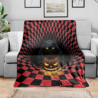 3D Illusion Cat Halloween Blanket Horror Cartoon Style - Wonder Print Shop