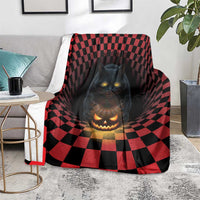 3D Illusion Cat Halloween Blanket Horror Cartoon Style - Wonder Print Shop