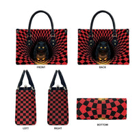 3D Illusion Cat Halloween Leather Bag Horror Cartoon Style DT05