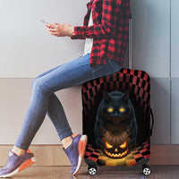3D Illusion Cat Halloween Luggage Cover Horror Cartoon Style - Wonder Print Shop