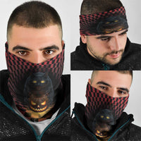 3D Illusion Cat Halloween Neck Gaiter Horror Cartoon Style - Wonder Print Shop