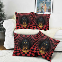 3D Illusion Cat Halloween Pillow Cover Horror Cartoon Style - Wonder Print Shop