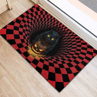 3D Illusion Cat Halloween Rubber Doormat Horror Cartoon Style - Wonder Print Shop