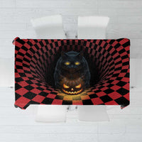 3D Illusion Cat Halloween Tablecloth Horror Cartoon Style - Wonder Print Shop