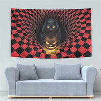 3D Illusion Cat Halloween Tapestry Horror Cartoon Style - Wonder Print Shop