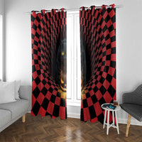3D Illusion Cat Halloween Window Curtain Horror Cartoon Style - Wonder Print Shop