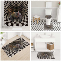 3D Illusion Bat Halloween Bathroom Set Horror Style - Wonder Print Shop