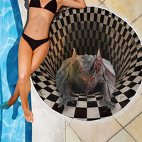 3D Illusion Bat Halloween Beach Blanket Horror Style - Wonder Print Shop