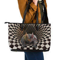 3D Illusion Bat Halloween Leather Tote Bag Horror Style - Wonder Print Shop