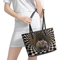 3D Illusion Bat Halloween Leather Tote Bag Horror Style - Wonder Print Shop