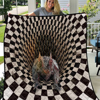 3D Illusion Bat Halloween Quilt Horror Style - Wonder Print Shop