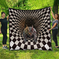 3D Illusion Bat Halloween Quilt Horror Style - Wonder Print Shop