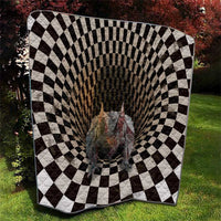 3D Illusion Bat Halloween Quilt Horror Style - Wonder Print Shop
